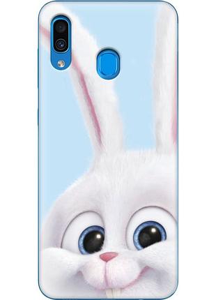 Чехол силиконовый с картинкой на samsung galaxy a30 (a305) (кролик снежок)
