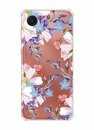 Чохол з потовщеними кутами на samsung galaxy a03 core/a032 :: квітковий малюнок (принт 272)