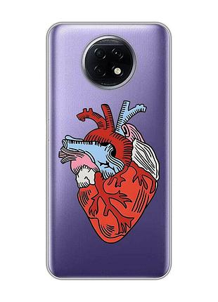 Прозорий чохол на xiaomi redmi note 9t/redmi note 9 5g :: серце анатомічне (принт 250)