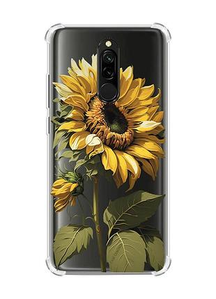 Чохол з потовщеними кутами на xiaomi redmi 8 :: соняшник (принт 274)