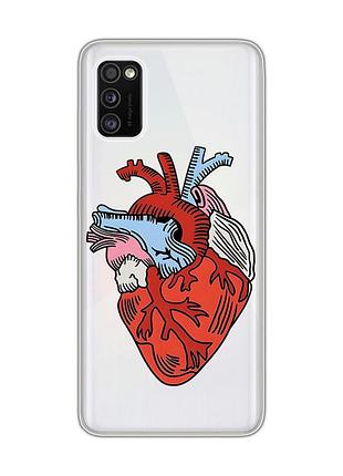 Прозрачный чехол на samsung galaxy a41 :: сердце анатомическое (принт 250)