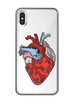 Прозорий чохол на iphone xs max :: серце анатомічне (принт 250)