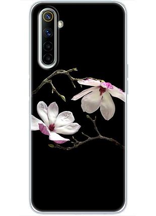 Чехол силиконовый с картинкой на realme 6 (цветок, монголия)