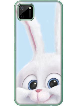 Чехол силиконовый с картинкой на realme c11 (кролик снежок)