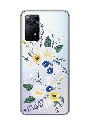 Прозрачный чехол на xiaomi redmi note 11 pro/12 pro 4g :: цветы. акварель (принт 271)