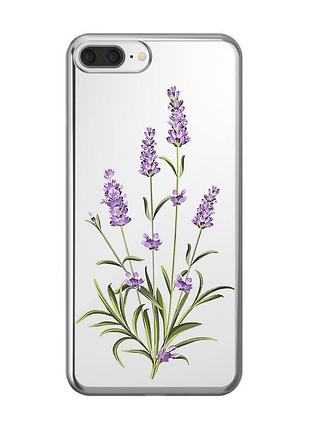 Прозрачный чехол для iphone 7 plus / iphone 8 plus :: веточки лаванды (принт 266)