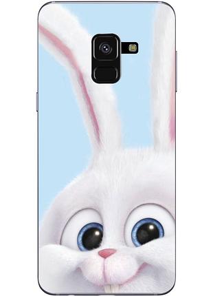 Чехол силиконовый с картинкой на samsung galaxy a8 2018 (a530) (кролик снежок)