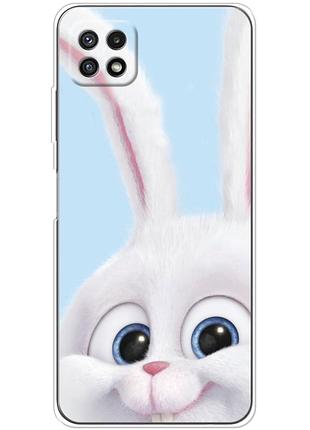 Чехол силиконовый с картинкой на samsung galaxy a22 5g (a226) (кролик снежок)