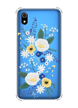 Чехол с утолщенными углами для xiaomi redmi 7a :: цветы. акварель (принт 271)
