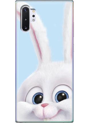 Чехол силиконовый с картинкой на samsung galaxy note 10 plus (n975) (кролик снежок)