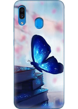 Чехол силиконовый с картинкой на samsung galaxy a30 (a305) (бабочка)