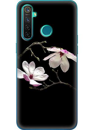 Чохол силіконовий з картинкою на realme 5 pro (квітка, манголія)