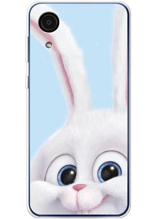 Чехол силиконовый с картинкой на samsung galaxy a03 core (a032) (кролик снежок)