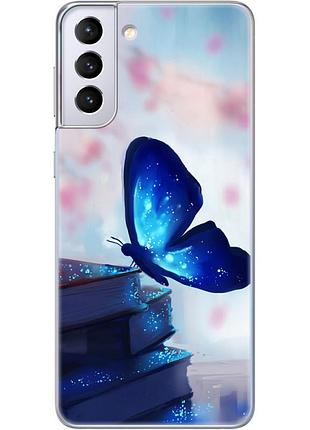 Чехол силиконовый с картинкой на samsung galaxy s21 plus (g996) (бабочка)