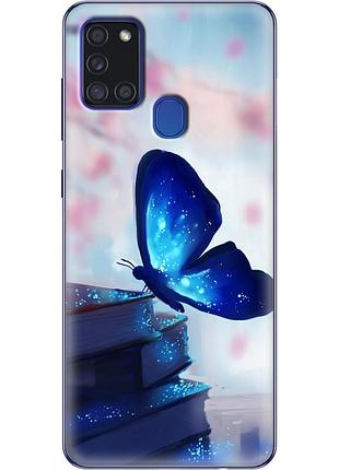 Чехол силиконовый с картинкой на samsung galaxy a21s (a217) (бабочка)