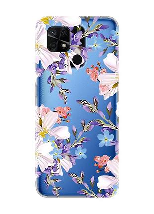 Прозрачный чехол на xiaomi redmi 10c :: цветочный рисунок (принт 272)