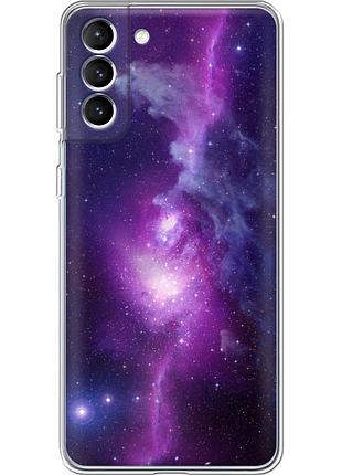 Чехол силиконовый с картинкой на samsung galaxy s21 fe (g990) (космос)