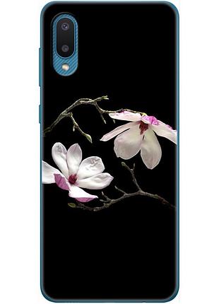 Чехол силиконовый с картинкой на samsung galaxy a02 (a022) (цветок, монголия)