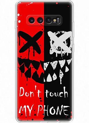 Чехол силиконовый с картинкой на samsung galaxy s10 plus (g975) (не трогай мой телефон)
