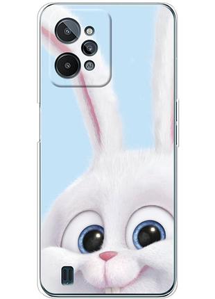 Чохол силіконовий з картинкою на realme c31 (кролик сніжок)