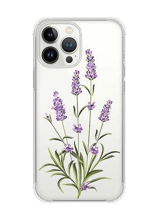 Чохол із потовщеними кутами на iphone 14 pro :: гілочки лаванди (принт 266)