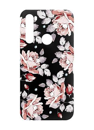 Матовий чохол з чорними боками на xiaomi redmi note 8 :: фон троянди (принт 273)