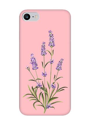 Матовий чохол з рожевими боками на iphone 7/8 :: гілочки лаванди (принт 266)