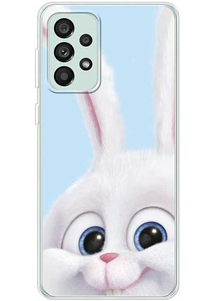 Чехол силиконовый с картинкой на samsung galaxy a73 5g (a736) (кролик снежок)