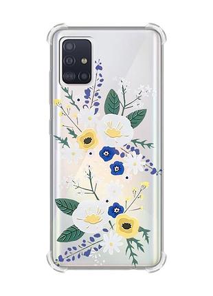 Чехол с утолщёнными углами на samsung galaxy a71 / a715 :: цветы. акварель (принт 271)