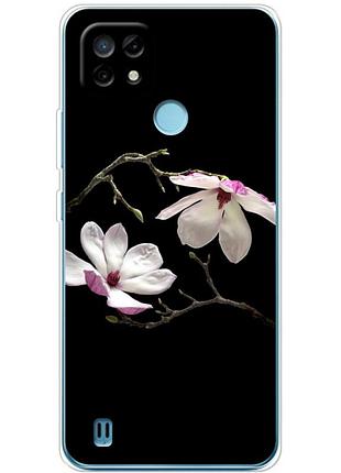 Чехол силиконовый с картинкой на realme c21 (цветок, монголия)