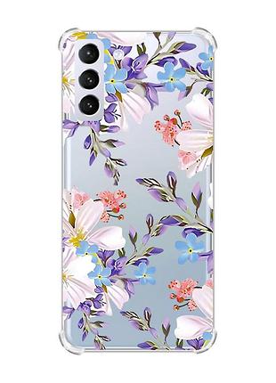 Чохол з потовщеними кутами на samsung galaxy s21 (g991) :: квітковий малюнок (принт 272)