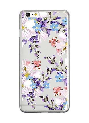 Прозорий чохол на iphone 6+/6 plus :: квітковий малюнок (принт 272)
