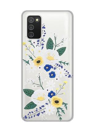 Прозрачный чехол для samsung galaxy a02s :: цветы. акварель (принт 271)