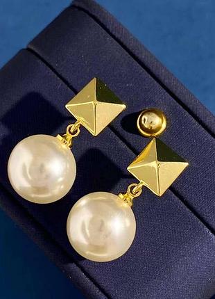 Брендовые серьги валентино/valentino, позолота