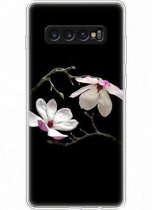Чохол силіконовий з картинкою на samsung galaxy s10 plus (g975) (квітка, манголія)