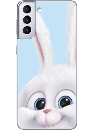 Чехол силиконовый с картинкой на samsung galaxy s21 plus (g996) (кролик снежок)