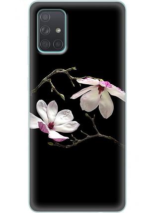 Чохол силіконовий з картинкою на samsung galaxy a71 (a715) (квітка, манголія)