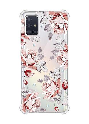 Чехол с утолщёнными углами на samsung galaxy a71 / a715 :: фон розы (принт 273)