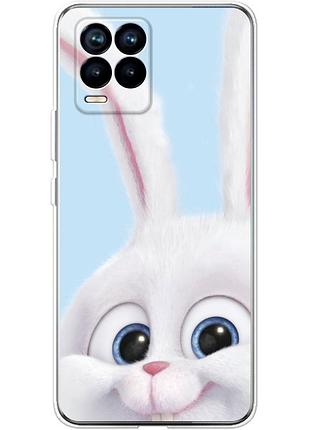 Чехол силиконовый с картинкой на realme 8 pro (кролик снежок)
