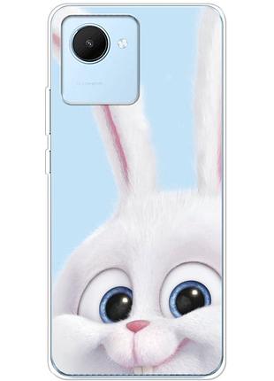 Чехол силиконовый с картинкой на realme c30 (кролик снежок)