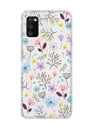 Прозрачный чехол на samsung galaxy a41 :: цветочный фон (принт 267)