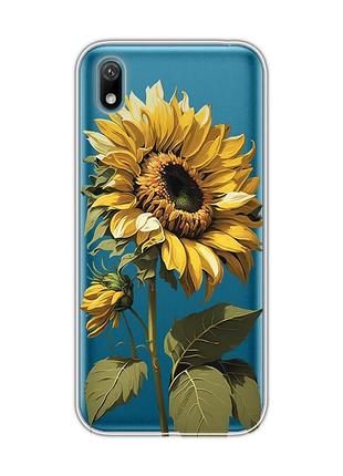 Прозрачный чехол для huawei y5 2019 / honor 8s :: подсолнечник (принт 274)
