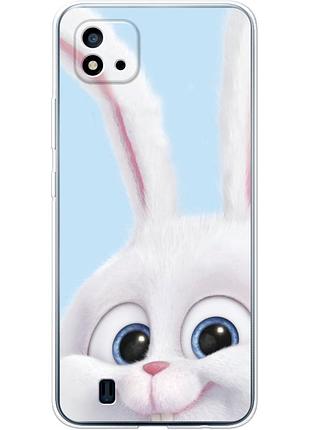 Чехол силиконовый с картинкой на realme c11 2021 (кролик снежок)