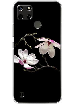 Чехол силиконовый с картинкой на realme c25y (цветок, монголия)