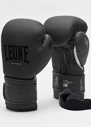Боксерские перчатки leone gn059 black/white 10 унций (капу в комплекте)