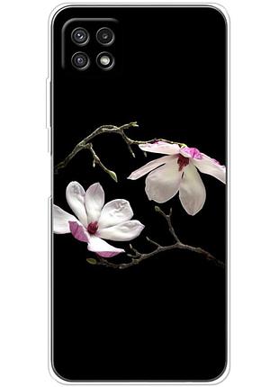 Чехол силиконовый с картинкой на samsung galaxy a22 5g (a226) (цветок, монголия)