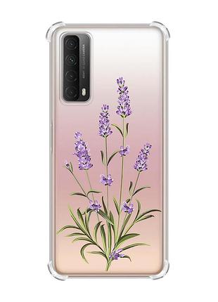 Чохол з потовщеними кутами на huawei p smart 2021 :: гілочки лаванди (принт 266)
