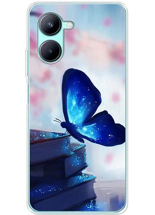 Чехол силиконовый с картинкой на realme c33 (бабочка)