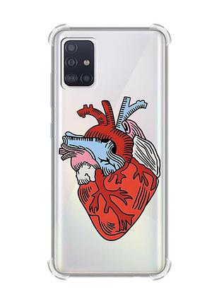 Чехол с утолщёнными углами на samsung galaxy a71 / a715 :: сердце анатомическое (принт 250)