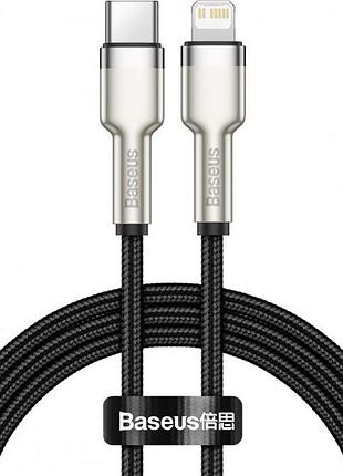 Кабель baseus cafule metal type-c to lightning pd 20w (1m) (black)